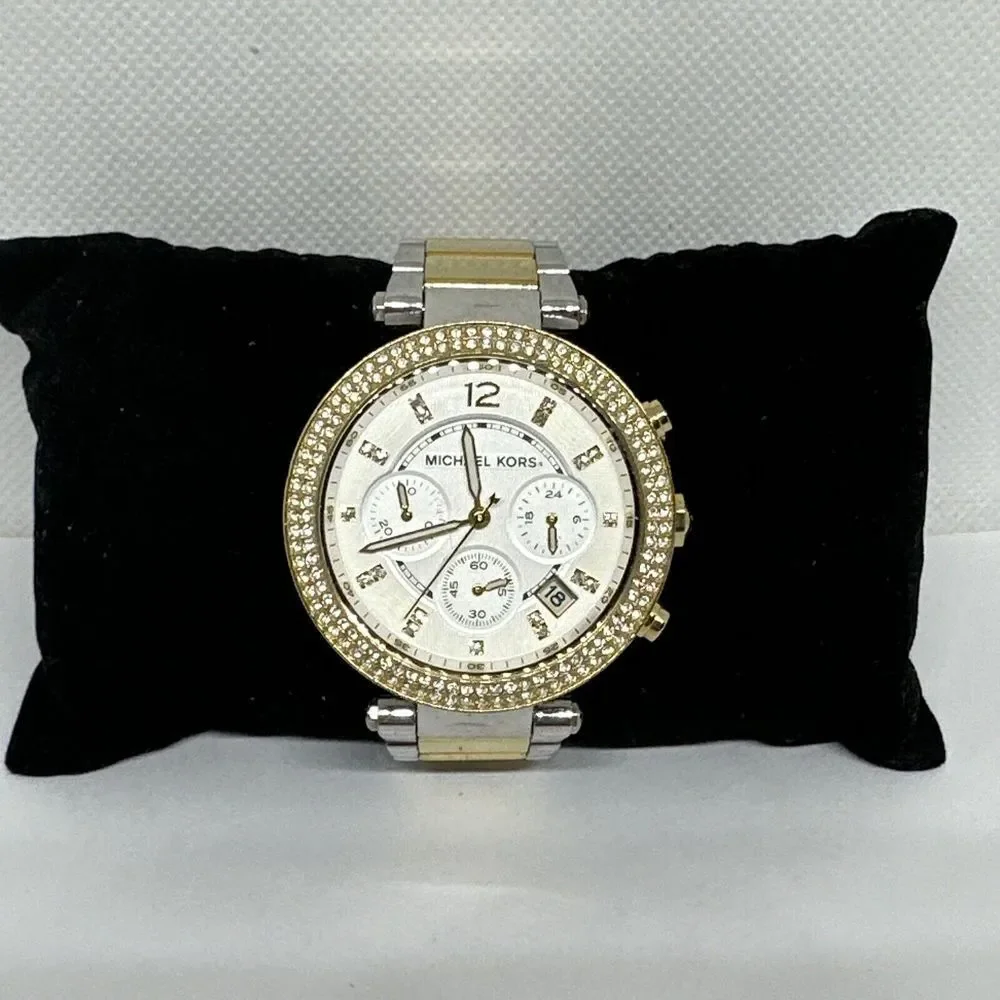 Michael Kors Parker MK5626 Women's Two-Tone Glitz Analog Dial Quartz Watch NUL46